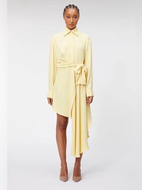 VIKTOR & ROLF GLOBE SHIRT DRESS - YELLOW Size Small